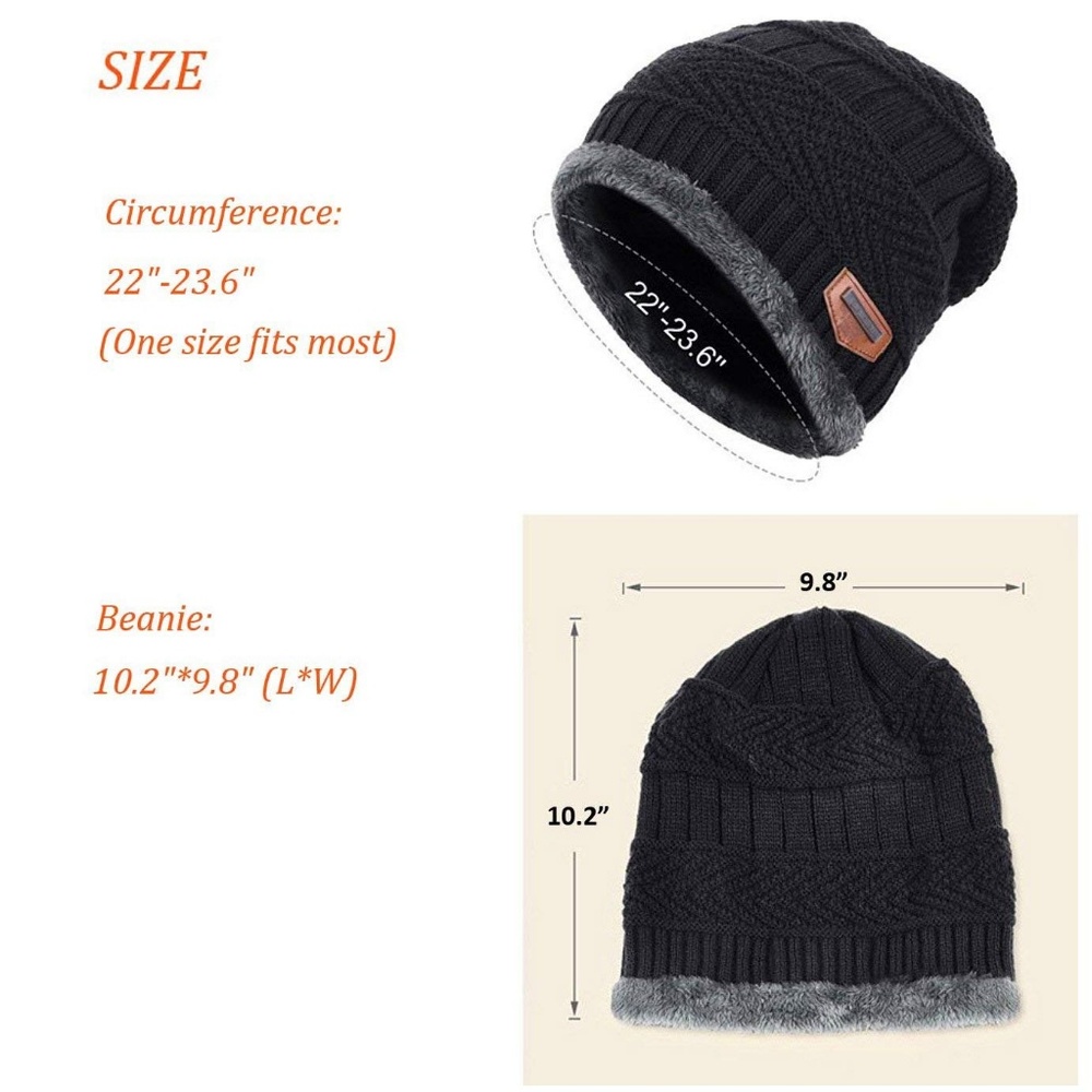 Winter Knit Skull Cap Woolen Slouchy Beanie Hat - Picture 8 of 8